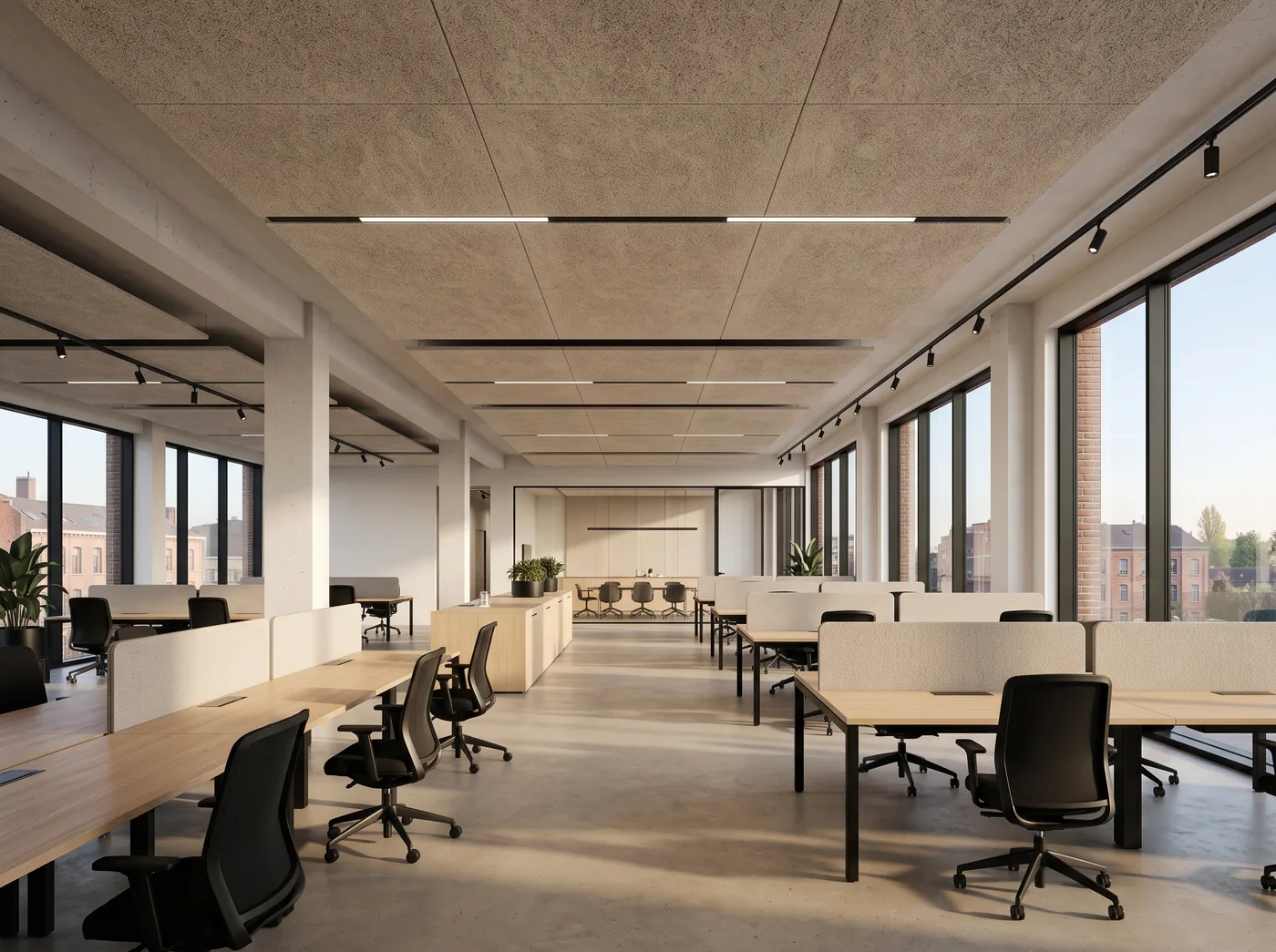 PHOTO — OPEN-PLAN OFFICE, ACOUSTIC CEILING, 4:3